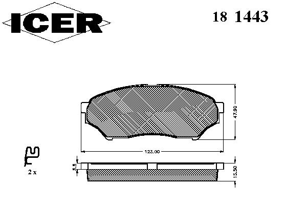 181443, Комплект тормозных колодок, дисковый тормоз
