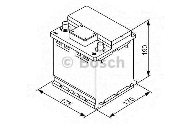 0 092 S40 001, **АКБ Bosch S4 12V 44AH 420EN 175x175x190 -/+