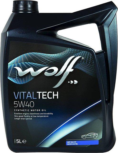 5W40 VITALTECH 5L, Масло моторное WOLF