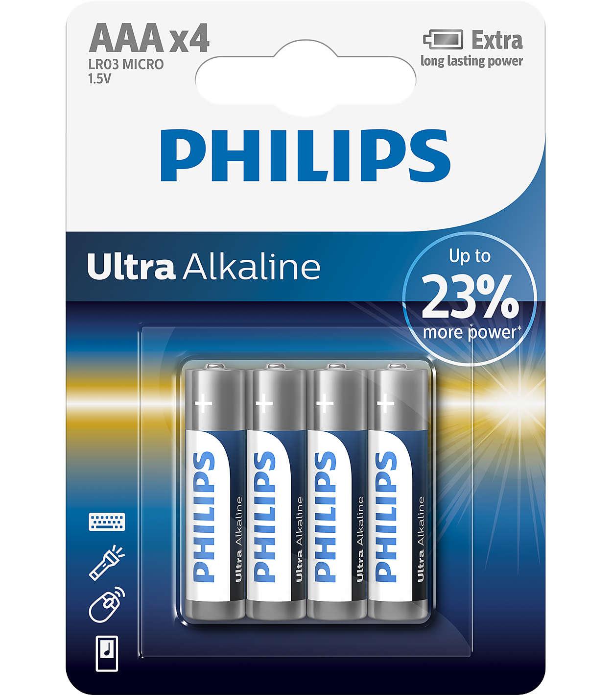 Купить Батарейка Philips Ultra Alkaline AAA B4 (4шт.) LR03 Ultra Alkaline  B4 PHILIPS в Кишиневе, Молдова. в Кишинёве описание, характеристики, цены