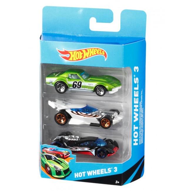 K5904, Машинка Hot Wheels Набор из 3-х базовых машинок (в ассортименте),
Набор состоит из 3 гоночных автомобилей, масштаба 1:64 и особенно понравится любителям гонок. Каждая машинка имеет свой уникальный дизайн, выполненный в ярких цветах и неповторимом стиле. Благодаря красивой упаковки, такой набор станет хорошим подарком.