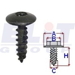 C60393, Винт салона (к-т:10 шт) размер:A =15mm/C = 6,2mm/H