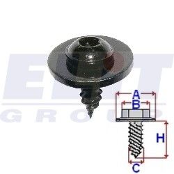 C60471, Винт салона (к-т:10 шт) размер:A =16mm/B = 9mm/C =