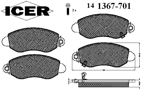 141367-701, Комплект тормозных колодок, дисковый тормоз