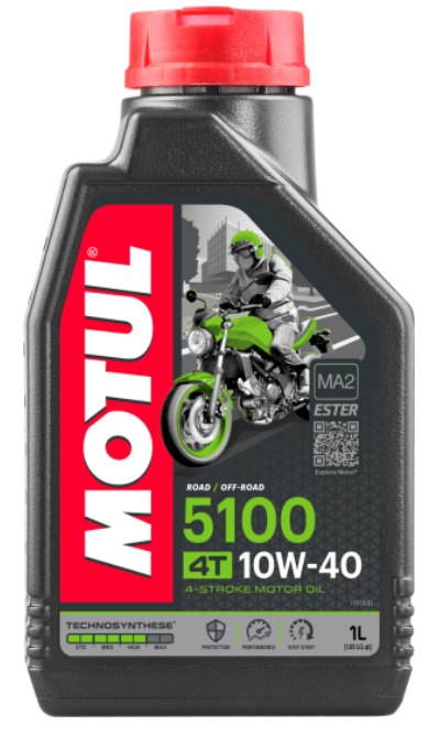 10W40 4T 5100 1L, Масло для мототехники (104066) Motul