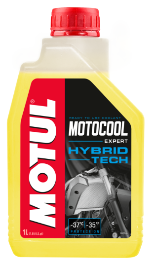 MOTOCOOL EXP -37°C 1L, Антифриз (желтый) (105914) Motul,
Охлаждающая жидкость для мотодвигателей, готовая к применению. Незамерзающая, с антикоррозийным  эффектом. Защита до –37°C
Без нитритов, аминов, фосфатов.