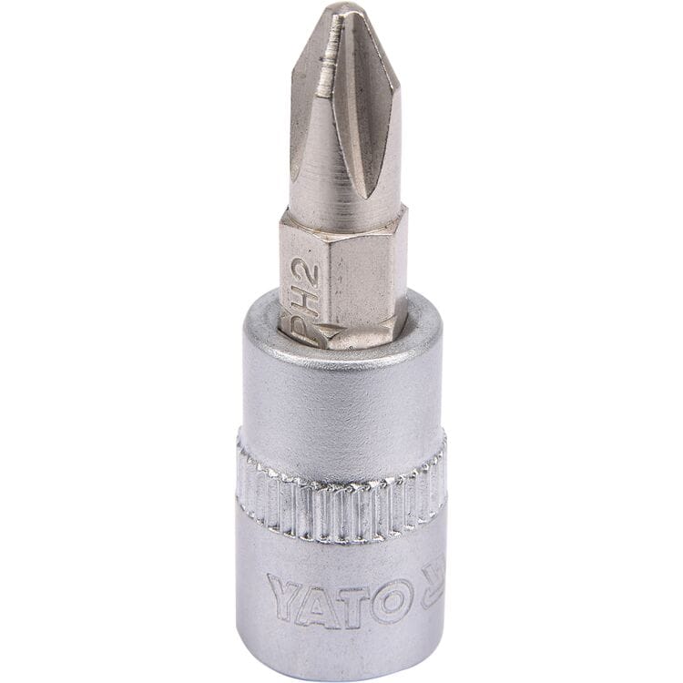 YT-04412, 1/4" Головка-бита крестовая РН2 L=37 мм,
1/4" Головка-бита крестовая РН2 L=37 мм