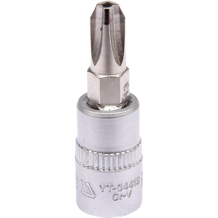 YT-04413, 1/4" Головка-бита крестовая РН3 L=37 мм,
1/4" Головка-бита крестовая РН3 L=37 мм