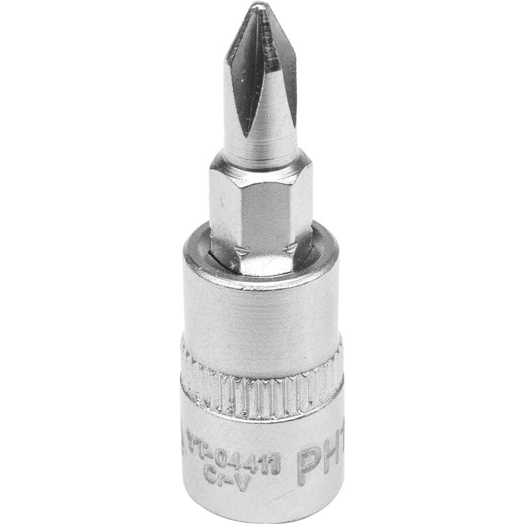 YT-04411, 1/4" Головка-бита крестовая РН1 L=37 мм,
1/4" Головка-бита крестовая РН1 L=37 мм