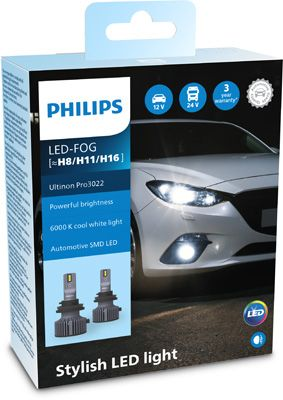 11366U3022X2, Лампа LED H8/H11/H16 Ultinon Pro3022 6000K (2 шт)