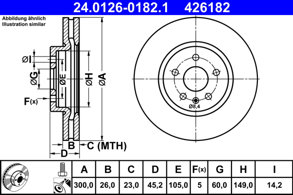 24.0126-0182.1, Диск тормозной CHEVROLET TRAX 12-