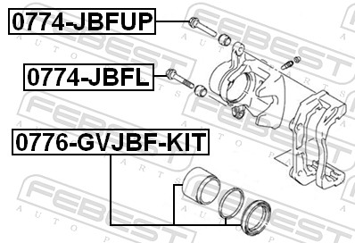 0774-JBFL, Втулка направляющая суппорта тормозного переднего