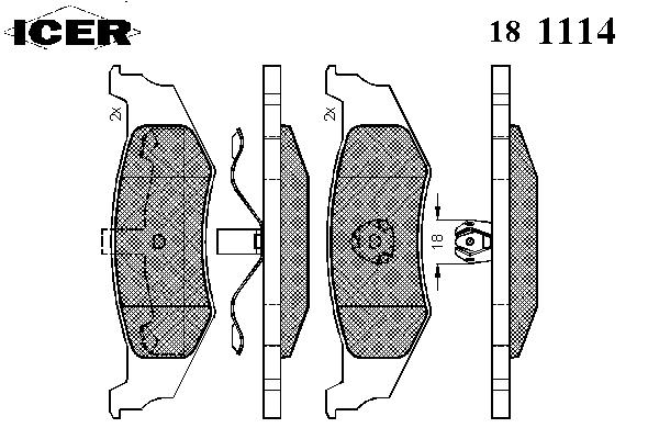 181114, Комплект тормозных колодок, дисковый тормоз