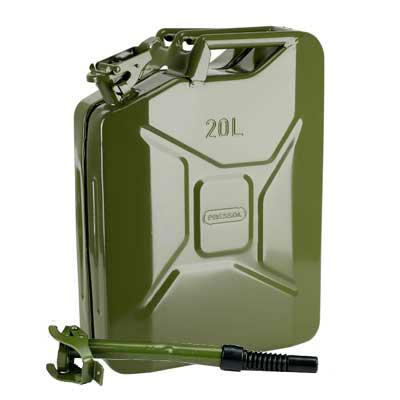 NC-19-JC001-20, Canistra 20L,
Канистра стальная  предназначена для хранения и транспортировки бензина и дизельного топлива.Во избежания розлива в  комплект входит и насадка для удобного ипользования 