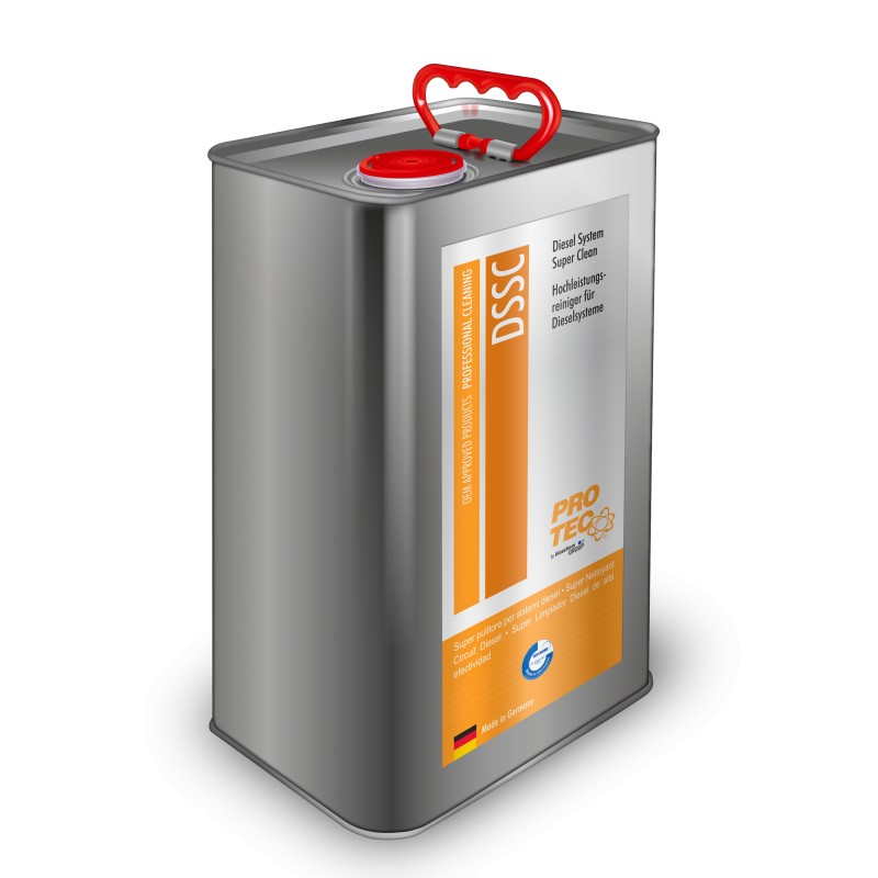 P1242, Solutie de curatare a sistemului de combustibil 5l,
Очиститель дизельных форсунок 5л
Свойства: 
Новый высокоэффективный очиститель дизельной системы. Надежно удаляет возникшие в процессе эксплуатации автомобиля загрязнения во всей дизельной системе от топливного бака до камер сгорания. Без остатков удаляются осмоления, клейкие вещества в форсунках и насосах впрыска топлива, остатки коксования и отложения сажи в области цилиндров. Очиститель препятствует окислению топлива и росту микроорганизмов, смазывает и защищает всю систему питания. Улучшается распыление топлива и увеличивается мощность двигателя.
Область применения:
Рекомендуется для всех дизельных двигателей, в том числе для двигателей с системой впрыска топлива «Common rail» и турбонаддувом.
Способ применения: 
Добавить в топливный бак. В случае сильного загрязнения топливной системы очистку произвести с помощью PRO-TEC «Clear Flow» (артикул 4003). Расход: 375 мл. достаточно для 80 литров дизельного топлива. Для грузовых автомобилей средcтво добавить в соотношении 1:200. Время действия: Действует во время эксплуатации автомобиля
