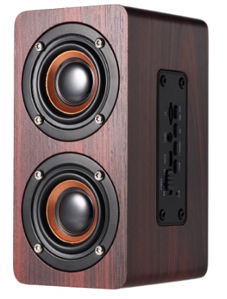 HMTBSW5, Difuzor portabil Bluetooth Super Bass W5, granulatie de lemn rosu