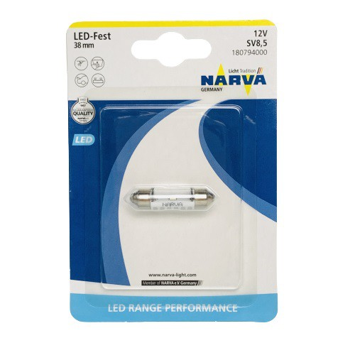 18079, Bec LED Fest 10.5x38 12V 0.6W SV8,5 C5W (1 buc.),
