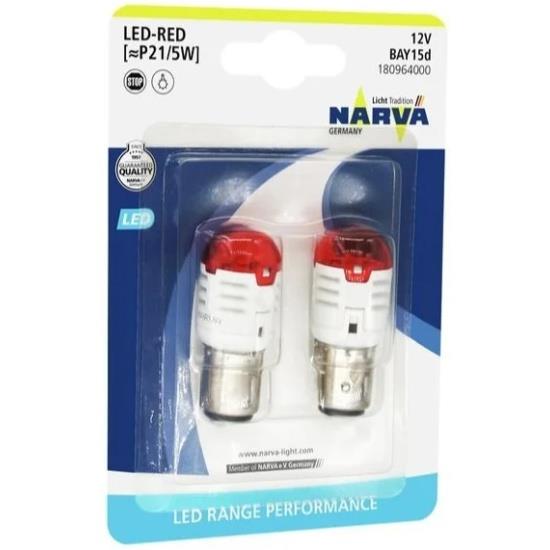 18096, bec LED P21/5 RED 0.8W/1.75W BAY15D (2 шт.),
