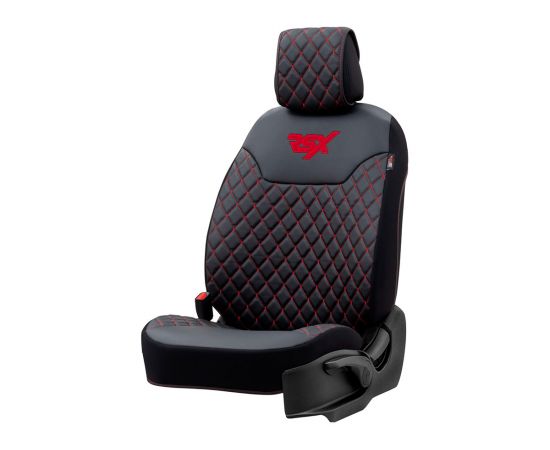 RSXD-101, Husa scaun OTOM RSX Diamond piele neagra cu fir rosu,
Накидка на сиденье OTOM RSX Diamond кожа черная с красной нитью 1шт