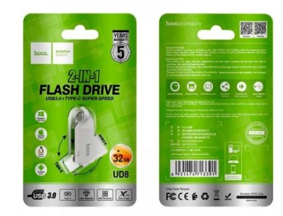 UD8 32 GB, USB Flash 32 GB,
USB Flash накопитель 32 GB
Hoco флешка 32 GB USB UD8
1. USB протокол: USB3.0.
2. Интерфейс: Type-C или USB-A.
3. Материал: цинковый сплав.
4. Размер: 44*12*8мм, вес: 10г.
5. Скорость записи: 30-40MB/s, скорость чтения: 70-100MB/s.