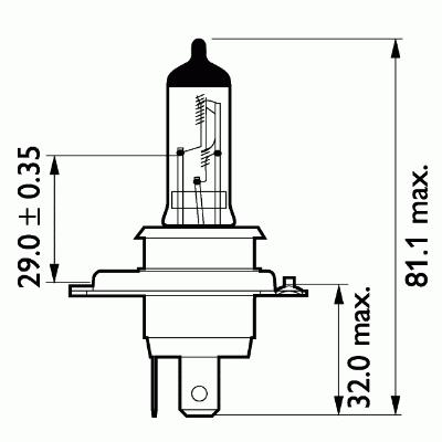 13342MDC1, Bec h 4 24v 55w p22d premium blister