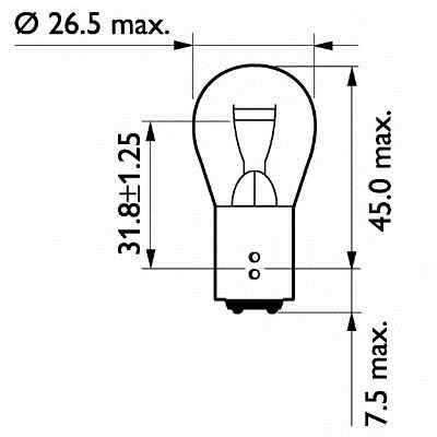 13499B2, Bec, semnalizator; Bec, lampa frana / lampa spate; Bec, lampa frana; B