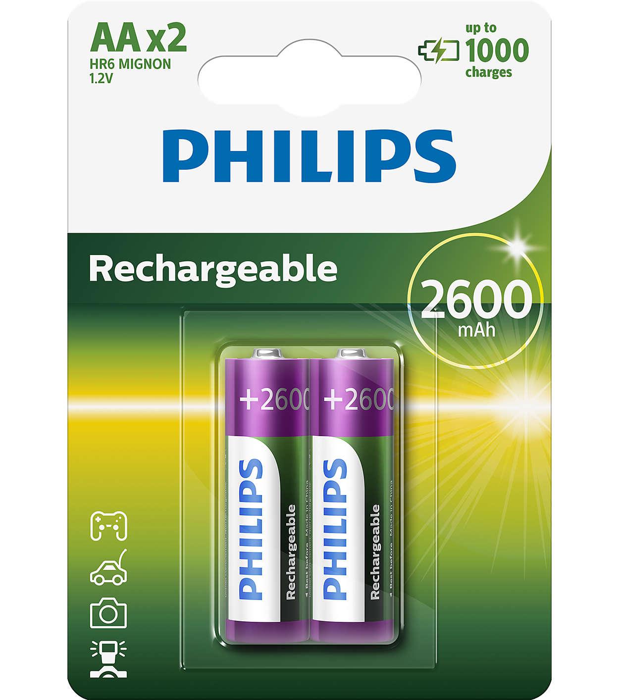 R6 MULTILIFE B2, Baterie philips rechargeable 2600 mah aa b2 (set 2 buc.),
