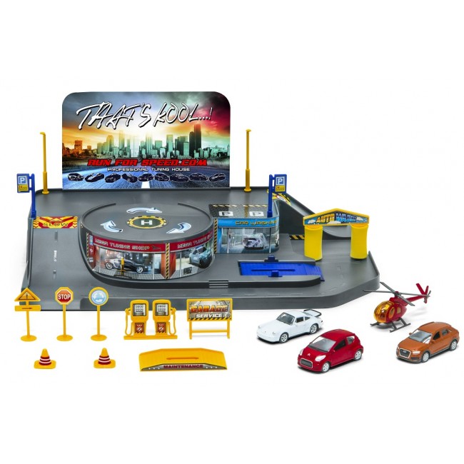 96010, City GARAGE 1 PlaySet 1:60,
Бренд: WELLY
В упаковке (шт): 6
Размеры: 41.11 cm x 27.1 cm x 7.33 cm 
Возрастная Группа: 3+