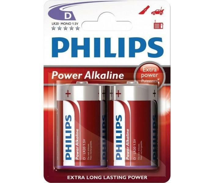LR20 Power Alkaline AD, Батарейка Philips Power Alkaline B2 (2 шт.) (без упаковки),
