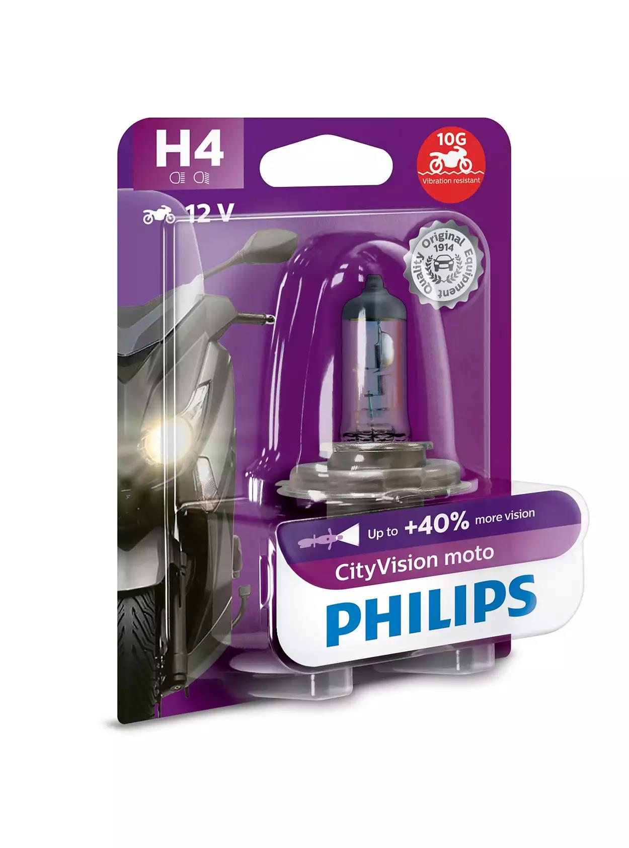 12342CTVBW, Bec H4 CityVision Moto +40% 12V 60/55W