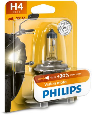 12342PRBW, Bec H4 Vision Moto +30% 12V 60/55W,
