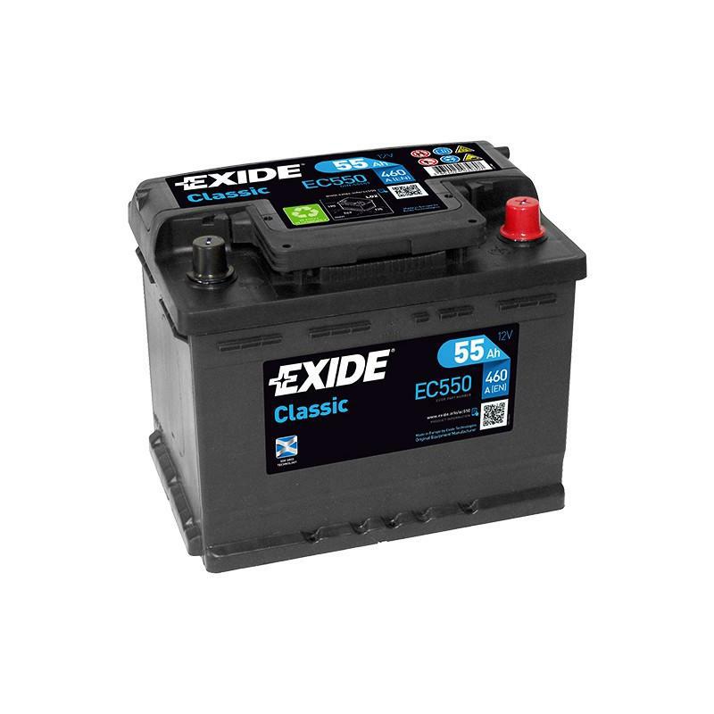 EC550, **acumulator exide classic 12v 55ah 460en 242x175x190 -/+,
