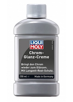 1529, Polirol,
Полироль для хромированных поверхностей Chrom-Glanz-Creme 250мл
Специально для чистки и защиты хромированных деталей и декоративных металлических частей на автомобилях, мотоциклах и велосипедах и ухода за ними.
Свойства
Белый гель с полирующими элементами. Нейтрализует ржавчину и налет. Образует стойкий защитный слой предохраняющий от ультрафиолетовых лучей солнца и вредного воздействия окружающей среды.
- Возвращает первоначальный блеск
- Консервирует любые хромированные детали и декоративные металлические части посредством защитной пленки
Придает хромированным поверхностям блеск. Снимает матовый окисленный слой и ржавчину с хромированных и металлических декоративных поверхностей. Обладает долговременной защитой.
Применение
Перед применением сильно встряхнуть крем. Затем нанести его с помощью сукна на деталь, подлежащую уходу и втереть с легким нажимом. Дождаться легкого высыхания и отполировать с помощью сукна или ваты.