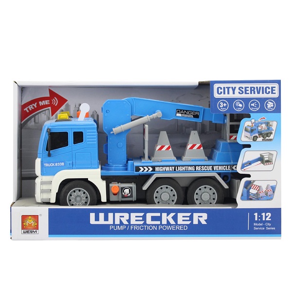 WY833B, Camion-Macara cu inertie (lumina / sunet),
Инерционная Автовышка 1:12 (свет / звук)
Размер товара	17 х 30 х 11 см
Размер коробки	36 x 14 x 21 см
Возрастная Группа	3-6 лет
Пластиковая машина с подъемником. Инерционная. Имеет световые и звуковые эффекты: светятся мигалки, звук мотора. Диаметр колес — 5 см. Выполнен из качественного и прочного пластика. Для детей от 3-х лет. Тип эл-тов питания: Батарейки (AG13)