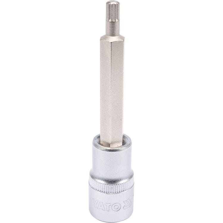 YT-04351, Cap de bit 1/2" Canelura lunga M6, L=100 mm,
1/2" Головка-бита Spline удлиненная M6, L=100 мм