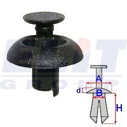 C60459, Дюбель в мотор.отсеке (к-т:10 шт) размер:A= 19mm/B,

