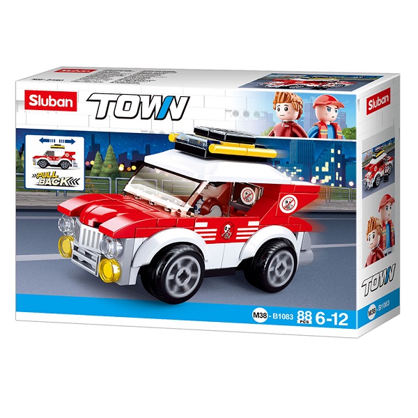 B1083, Конструктор Town Pullback Rally Car (88 элементов),
Конструктор Town Pullback Rally Car (88 элементов)
Размер коробки	19 x 14 x 5 см
Возрастная Группа	6-12 лет