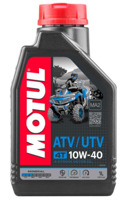 10W40 4T ATV-UTV 1L, Масло для квадроцикла (105878) Motul,
ОПИСАНИЕ

Motul ATV-UTV 4T 10W40 - минеральное моторное масло для квадрациклов. Предназначено масло Motul ATV-UTV 4T 10W40 для утилитарных квадроциклов, двигатель которых может быть совмещен с коробкой передач. Может применяться в технике с сцеплением в масляной ванне, так и с сухим сцеплением.
Классификации: API SM/SL/SJ
Соответствует требованиям: JASO MA