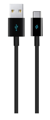 2DK12S, Зарядный кабель USB to Type-C 2.4A (1.2M), Black