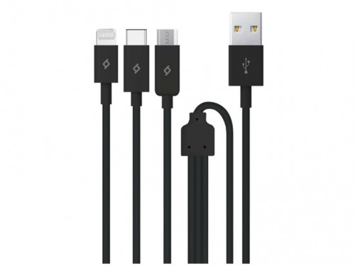 2DK7521S, Сablu Trio USB to Type-C, Lightning, Micro-USB 2.1A (1.2m),
Зарядный кабель Trio USB to Type-C, Lightning, Micro-USB 2.1A (1.2m)