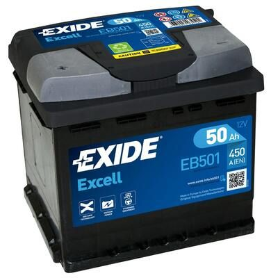 EB501, **acumulator Exide EXCELL 12V 50Ah 450EN 207x175x190 +/-